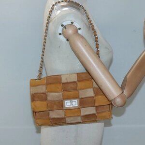 CHANEL Chain Shoulder Bag Suede Brown Gold CC Auth PP566